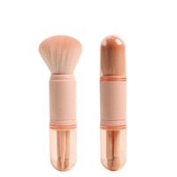 Set Kuas Makeup Portabel 4 in 1 Mini Lembut untuk Eyeshadow dan Blush, Kit Kuas Kosmetik untuk Perjalanan