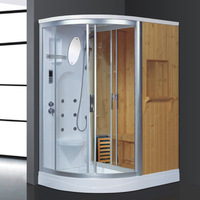 Cabine de douche hammam sur mesure avec séparation sec/humide et poêle à vapeur pour spa à domicile et hôtel