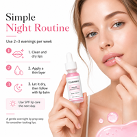 Traitement hydratant pour les lèvres de nuit, sérum exfoliant pour les lèvres à l'acide hyaluronique PHA, pour les lèvres sèches et rugueuses, hydratation quotidienne, douceur