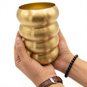 Metal Flower Vase for <b>Home</b> Decor Table Top Decorative Flower Vase for Living Room Bedroom Office Modern Centerpiece - Product Image 2