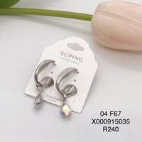 Boucles d'oreilles pendantes XUPING en cristal tendance pour femmes, motif géométrique cœur fleur coloré, vente en gros pour usage quotidien