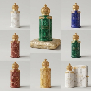 [KOSTENLOSES DESIGN] REGENCY ELEGANCE Palast-Stil Römische Säule Glasdeckel Filigraner Kronendeckel Lorbeerblätter Goldprägung Luxusverpackung - Product Image 1