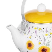 Théière en émail Emaye 1,5L 2,0L 2,5L, bouilloire sifflante en émail, théière en métal, ustensiles de cuisine pour le camping et les pique-niques, écologique, impression intégrale