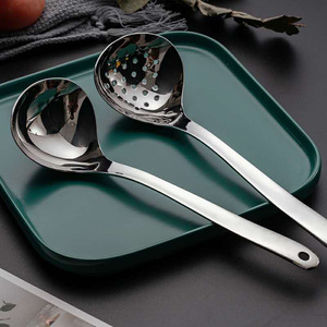 304 Stainless Steel Soup Ladle And Strainer Set Thickened Kitchen Hot <b>Pot</b> Ladle Household Porridge Spoon Durable - Product Image 2
