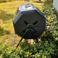 Composteur de jardin extérieur pour la maison, 160L, bac à compost en plastique pour les déchets alimentaires