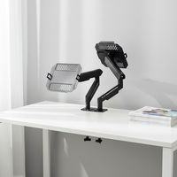Neuer Büro-Schreibtisch Computerständer für Zwei Bildschirme Horizontaler Monitorarm Platzsparendes Kabelmanagement