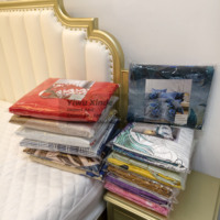 Vente en gros d'usine, ensemble de draps imprimés 6 pièces, ensemble de literie taille King, avec drap plat et 4 taies d'oreiller dans un seul sac, LILIANNA