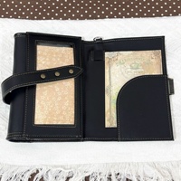 Nouveauté : Carnet à feuilles mobiles A6 en cuir PU noir et blanc, style suisse, avec sangle détachable, pour étudiant