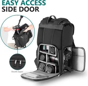 Sac à dos pour appareil photo <span class=keywords><strong>Neewer</strong></span>, sac à dos de photographie imperméable et durable avec housse de pluie pour appareil photo reflex numérique, objectif et accessoires - Product Image 2