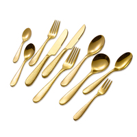 High Quality Bulk Gold Stainless Steel Flatware Sets-Quality Spoon Fork Cutlery for Weddings