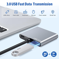 Hub USB 4 en 1, Doble HDTV 4k30hz, Carga PD 100W, Adaptador Convertidor Compatible, Estación de Acoplamiento Tipo-C para Laptop
