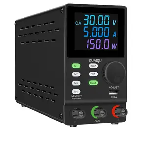 Kuaiqu catu daya DC Lab dapat diprogram, catu daya Digital 30V 5A dengan tampilan warna LCD variabel yang dapat disesuaikan SPPS305D-232