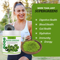 Marque privée Mélange de poudre de fruits et légumes 100% plantes mélangées naturelles Poudre Supergreens Super Greens