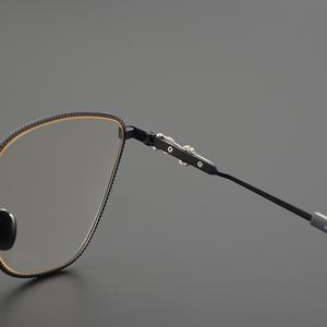 CH8104ラージフレームチタングラス奇妙な形のステートメント接眼レンズ男性女性人気のブロガーインターネットセレブ読書読む - Product Image 4