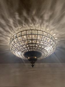 Lámpara de araña de cuentas de cristal Vintage de mediados de siglo, luz de montaje en techo para Hotel, decoración de boda, fiesta, evento, decoración de techo para el hogar