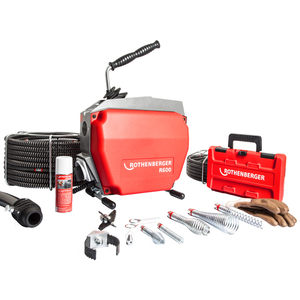 Máquina de limpieza de drenaje Rothenberger R600 con espiral y juego de herramientas de 16-22mm - Product Image 5