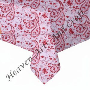 100% algodón bloque de mano impreso mantel tejido decorativo y duradero cubierta cuadrada para Centro o mesa de centro - Product Image 1