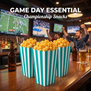 กล่องกระดาษลายทางสีชมพูสำหรับใส่ป๊อปคอร์น ดีไซน์หรูหราทันสมัย เหมาะสำหรับวันสปา ดูแลตัวเอง ทำทรีตเมนต์ความงาม กล่องใส่ขนมสุดน่ารัก - Product Image 2