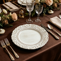 Assiette de présentation de luxe personnalisable en bronze antique de style baroque, 13 pouces, durable, pour mariages et banquets royaux