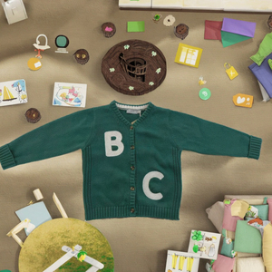 Bộ áo len sơ sinh màu xanh lá cây cho bé trai bé gái 6-24 tháng tuổi, thiết kế dệt kim giản dị, họa tiết hoạt hình miễn phí, có khuy, thích hợp cho mùa đông - Product Image 1