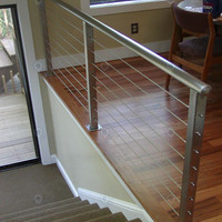 PRIMA Garde-corps vertical moderne en acier galvanisé et acier inoxydable pour extérieur et intérieur avec câble de tension