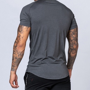 Abbigliamento sportivo personalizzato da allenamento ad asciugatura rapida abbigliamento sportivo con orlo curvo T-shirt da ginnastica in bambù anti-umidità T-shirt da uomo - Product Image 2