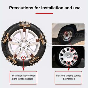 Cadenas de Nieve y Hielo Universales de Acero para Ruedas de Camiones y Automóviles, Cinturón Antideslizante para Invierno, Cadenas para Ruedas de Vehículos SUV, Seguridad en Carreteras de Barro - Product Image 3