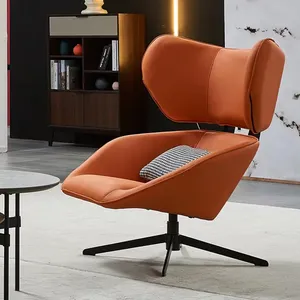 Modern tek kanepe döner sandalye oturma odası mobilya kol Chaise boş salon sandalye deri oturma odası accent sandalyeler