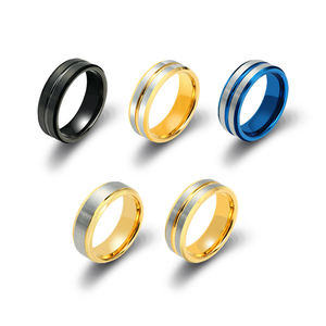 Anelli Classici in Carburo di Tungsteno TG per Matrimonio, Anello di Fidanzamento per Uomo e Donna, Regalo per Anniversario, Gioiello con Fascia Lucida a Cupola e Incisione del Nome - Product Image 1