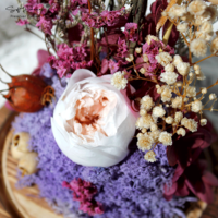 Nouvelles idées de produits 2023 fleurs décoratives naturel véritable fleur sèche rose éternelle fleur préservée dans un dôme en verre pour cadeau de luxe