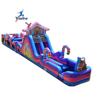 Parcours d'obstacles gonflable commercial avec toboggan, parcours d'obstacles gonflable commercial pour adultes et enfants en extérieur - Product Image 3