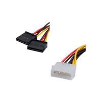 Convertidor SATA de 4 Pines Liangxun LX-087, 10A, Carcasa de Cobre para PC, Cable de Alimentación de 12V, Adaptador Automotriz de 15 Pines Macho/Hembra, Conexiones de Cableado