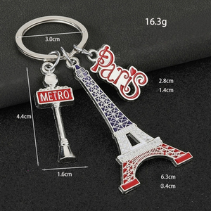 Llavero de <span class=keywords><strong>la</strong></span> Torre Eiffel de París, Romántico, con Múltiples Dijes, Cadena para Bolso, Anillo Resistente, Colgante de Aleación Esmaltada, Recuerdo de Viaje, Regalo - Product Image 4