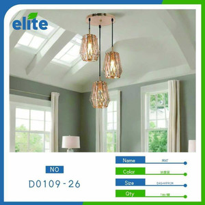 Lampadario a tre luci in cristallo moderno per casa Villa interna per soggiorno sala da pranzo illuminazione E12/E26 vetro acrilico - Product Image 1