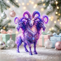 Lampu Kristal Ungu Tiga Kepala Bentuk Domba, Hiasan Bunga Awan Zodiak, Dekorasi Tahan Air untuk Wisuda, Thanksgiving, dan Pameran di Mal, Baru
