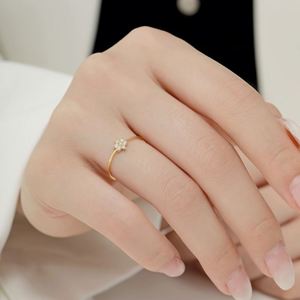 Anillos de Joyería para Mujer Dylam, Diseño Minimalista, Rodio, Chapado en Oro de 18K, Plata de Ley 925, Forma de Copo de Nieve, Circonita Cúbica 5A - Product Image 4