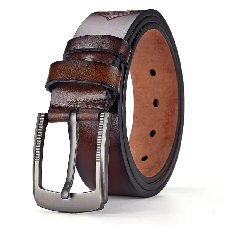 Fabricação profissional Personalizado Durável Cintos De Couro Genuíno para Homens Cinto Preto Bom PU Pin Buckle Belt