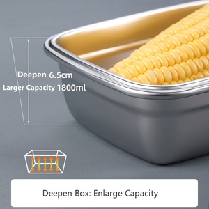 Boîtes de préparation des repas en métal étanches pour le réfrigérateur, sans BPA, en acier inoxydable 304, contenants de stockage alimentaire avec couvercles verrouillables - Product Image 4