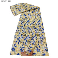 Date Nigérian Mode Fleur Broderie Sequin Guipure Dentelle Tissu Africain Ankara Guipure Cordon Dentelle Tissu Avec Paillettes