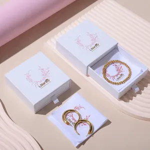 Earring Barley Custom Design CardboardRing Earring Packaging Box Paper Drawer Jewelry Box With Logo