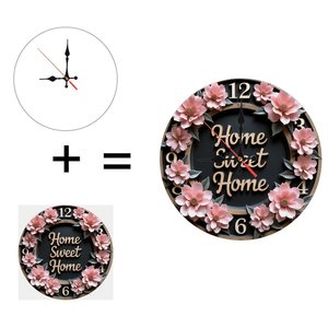 Round Wooden Wall <b>Clock</b> 25cm Modern Minimal Art Quiet Home Living Room Decor - Product Image 1