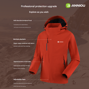 Chaqueta con capucha desmontable impermeable 3 en 1 para hombres y mujeres a prueba de viento con forro polar para senderismo, esquí, ropa al aire libre - Product Image 4