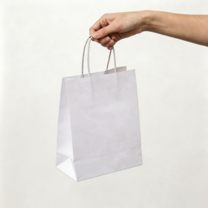 Bolsas de Regalo de Papel Blanco Liso, Bolsas de Papel Kraft Imprimibles con Asas Retorcidas para Manualidades y Logotipos Personalizados - Product Image 6