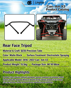 Barra Protectora Triangular Delantera y Trasera para <span class=keywords><strong>Bombardier</strong></span> Can-Am <span class=keywords><strong>Maverick</strong></span> <span class=keywords><strong>X3</strong></span> 2016-2022, Barra de Protección UTV Modificada - Product Image 5