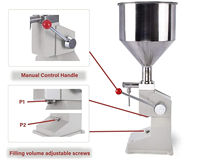 Machine de remplissage manuelle pour liquides, crèmes, lotions, shampoings, conditionneurs, flacons et bocaux en verre
