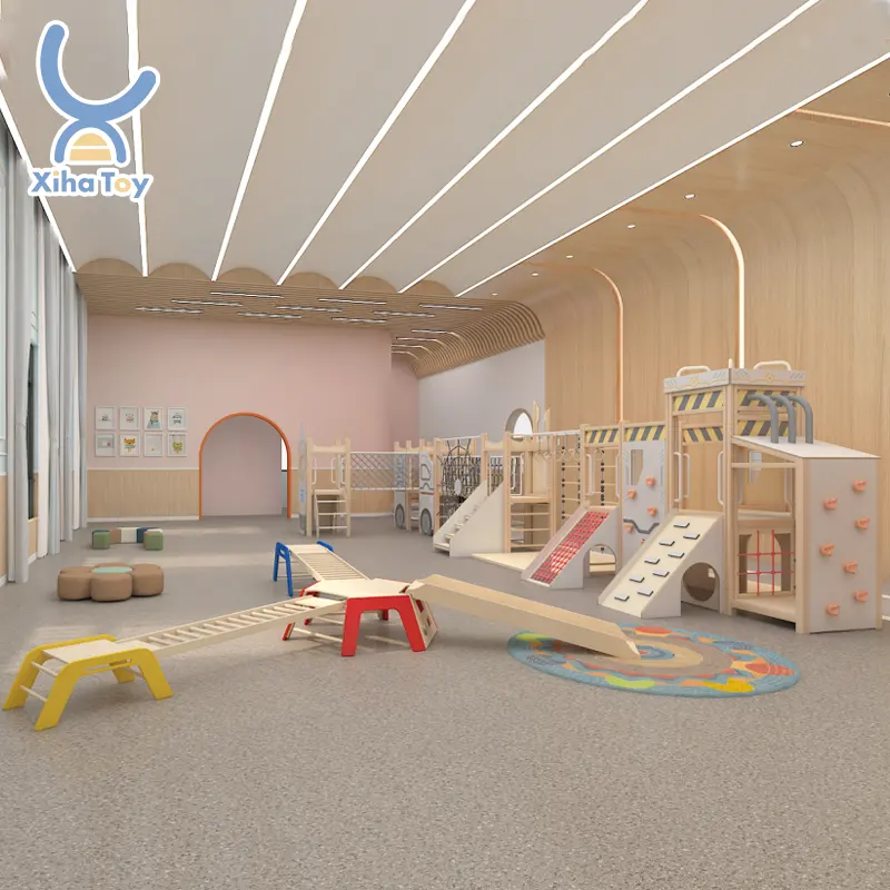 XIHA Guardería Preescolar Montessori Muebles Kindergarten Ejercicio físico para niños Juegos de escalada Guardería de madera Aula