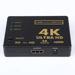3 in 1 out HD Switcher (supporto 4k * 2k @ 30Hz plastica con cavo IR)