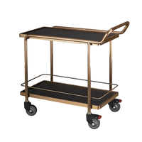 Chariot à boissons et à nourriture de luxe moderne pour hôtel, restaurant, bar à domicile et salle à manger, 4 roues