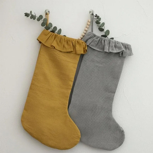 Chaussette de Noël personnalisée avec nom, en lin, cadeau de Noël tendance - Product Image 4