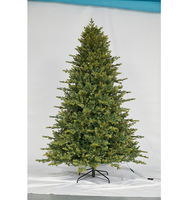 Künstlicher Weihnachtsbaum Grün PE+PVC Kiefer-Weihnachtsbäume mit LED-Lichtern Faltbar für Innen und Außen Party Heim-Deko Verschiedene Größen